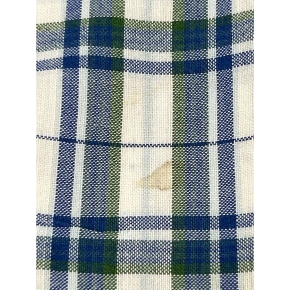Club Room CR Men’s Shirt Vintage Fit XL Plaid White Blue Green Cotton Pockets - Picture 8 of 16
